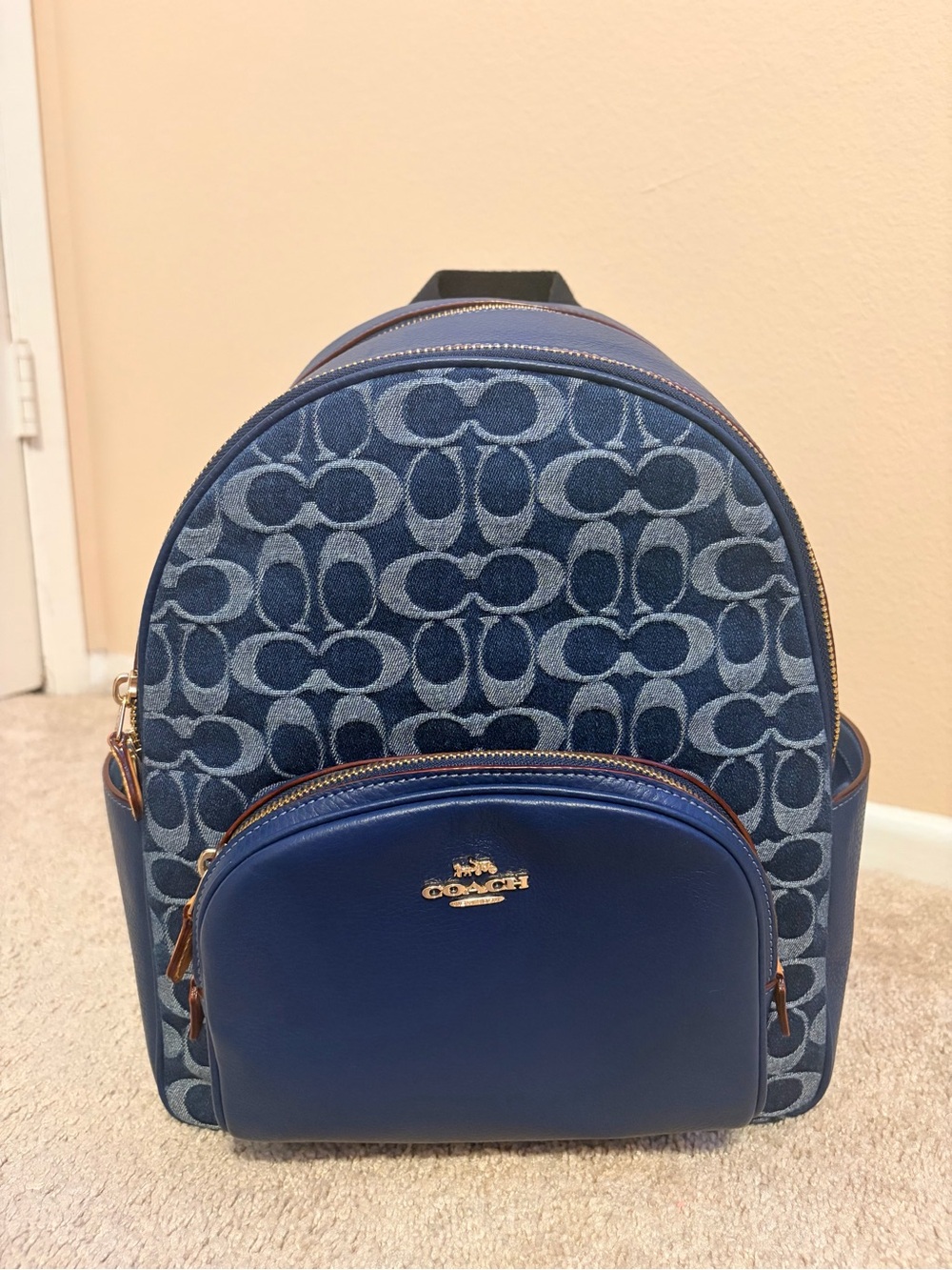 Coach Denim Signature Mini Backpack in Blue